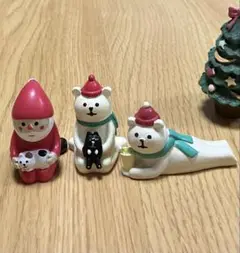 デコレ コンコンブル クリスマス サンタ しろくま 置物