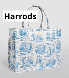 新品　Harrods ハロッズ　大人気　トワル　 コットントートバッグ　ブルー
