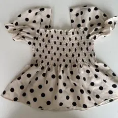 デザインが可愛い★フリルドットトップス★100cm