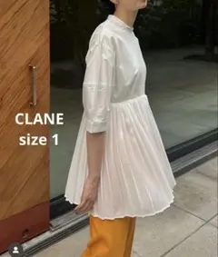 ● CLANE クラネ　スタンドカラー　プリーツ　ブラウス　size1