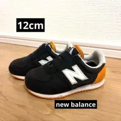 new balance 12cm スニーカー 黒/オレンジ
