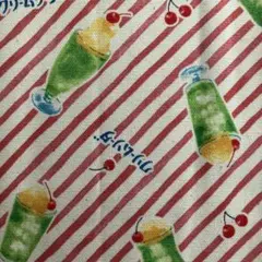 クリームソーダ　さくらんぼ　ストライプ　オックス