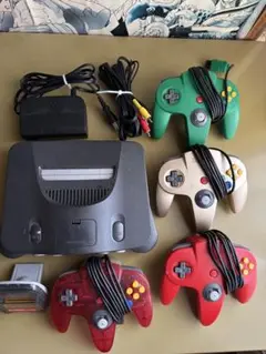 【ジャンク】NINTENDO64本体 コントローラー4個付き