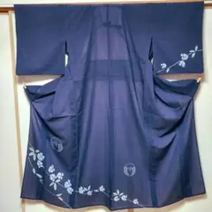 夏着物　付下げ訪問着　単衣　広衿　シャリ感のある高級化繊　裄63　丈146.5