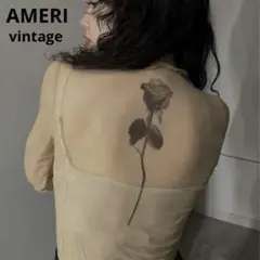 トップス Ameri MEDI FLOWER TATTOO SHEER TOP Ameri VINTAGE - Ameri MEDI FLOWER TATTOO SHEER TOP ブラック