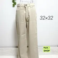サムシング・ストレートパンツ チノパン ベージュ レディース32×32
