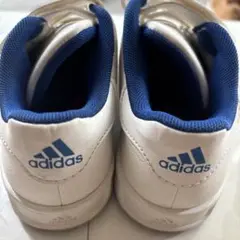 adidas ホワイト/ブルー スニーカー ベルクロ　17.5センチ