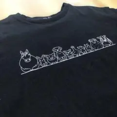 動物イラスト 半袖Tシャツ 黒
