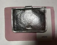 MNG シルバー コンパクトカードケースMANGO ヨーロッパブランド　値下げ！
