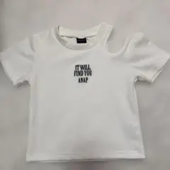ANAP ホワイト 肩出し Tシャツ 145-155cm