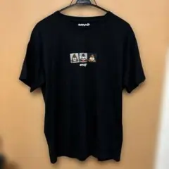 大きいサイズ　emojiブラック 半袖Tシャツ うんち君キャラクターデザイン