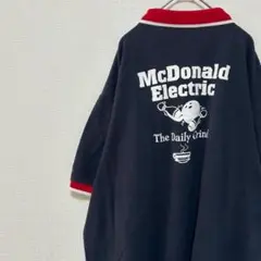 マクドナルドエレクトリック 文字ロゴ プリント ポロシャツ 古着