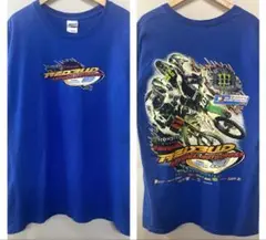 00s【vintage】レーサーTシャツ バイクmonster Kawasaki