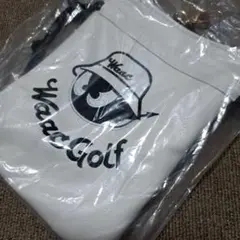 WaacGolf ロゴ入りホワイトバッグ 約20cm x 25cm