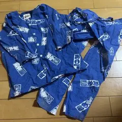 【ぴ様⭐︎専用】江戸一 鯉口 甚平 サイズ2 青 上下セット＆前掛け＆足袋セット