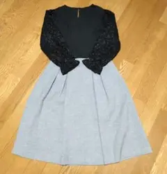 KarL ParK Lane 膝丈スカート フレア グレー 通勤 オフィス L