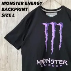 MONSTER ENERGY モンスターエナジーバックプリントTシャツL黒　古着