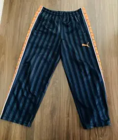 PUMA ジャージ下 SS ネイビー×オレンジ スポーツウエア 日本製
