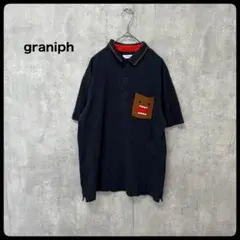 # graniph グラニフ NHKコラボ　ドーモくんフェイスポロシャツ　刺繍