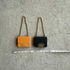 ☆ ハンドメイド Hミニバッグセット オレンジ 黒 セット☆