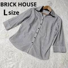 BRICK HOUSE 7分袖シャツ ストライプ