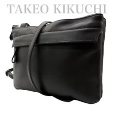 【美品】TK タケオキクチ ショルダーバッグ ブラック レザー 63