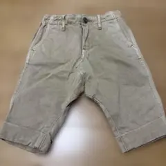 デニムダンガリー　ハーフパンツ 100cm ひベージュ