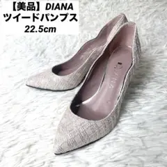 【美品】DIANA ツイードパンプス ポインテッドトゥ 22.5cm