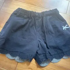黒いスカラップヘムハーフパンツ 120