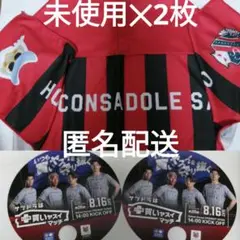 未使用×2枚 コンサドーレ札幌 フード付きタオルマフラー+うちわ2枚 セット