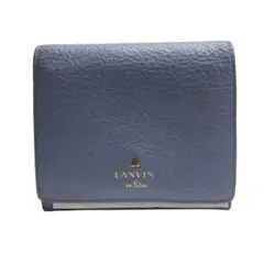 1614 美品 LANVIN ランバン 折り財布 水色