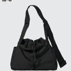 ユニクロC ソフトパフィーショルダーバッグ　ブラック　新品タグつき