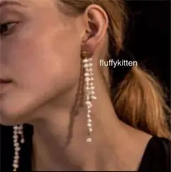 インポート♡淡水パールダブルラインピアス