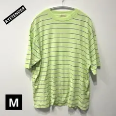 RYETENDER Tシャツ neon×BLACK ボーダー　ストライプ
