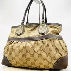 ✨A4収納可•高級✨GUCCI トートバッグ 肩掛け GGクリスタル ブラウン