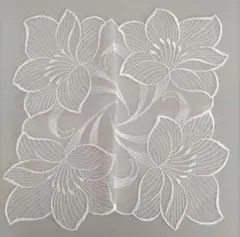 Lace&Flower／フラワー・花／White／美しい花モチーフのレース