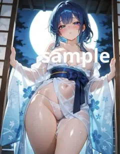 ※A4対応 AIイラスト 美女 L版サイズ 1点物 E43
