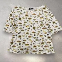 SKコレクション　半袖Tシャツ プリントロゴ入り　動物　アニマル40 M