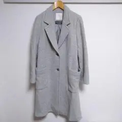 自由区 ウール チェスターコート ヘリンボーン柄 size 44 ロングコート