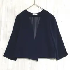 スタイルデリ　ショート ノーカラージャケット　ボタンレス　【美品】　七分袖