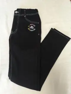 ALGY 黒スリムフィットパンツ（刺繍入り)160cm