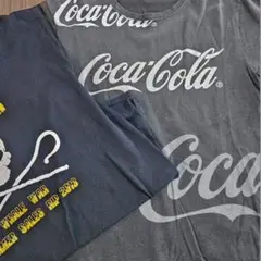 Coca-Cola ロゴプリント メンズTシャツ グレー２枚セット♡お買い得品