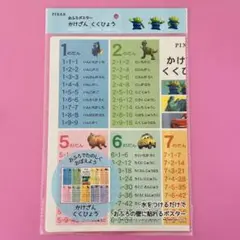 ディズニー　ピクサー　九九表　九九　お風呂ポスター　かけ算　おふろ　ポスター