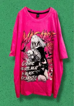 【期間限定値下げ】Y2K ビッグTシャツ　2XL ピンク　派手色