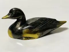 【 美品 】重さ610g 金属製 金彩 DUCK 文鎮・ペーパーウェイト