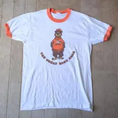 80s A&W グレートルートベアTシャツ 染み込みプリント　M リンガーT