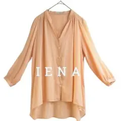 イエナ　IENA 　スキッパー　シアー　シャツ　ブラウス　サーモンピンク