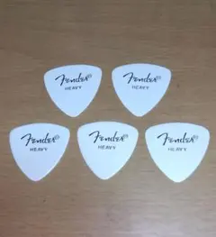 【Fender】フェンダーピック ホワイト×ゴールドロゴ HEAVY4枚未使用品