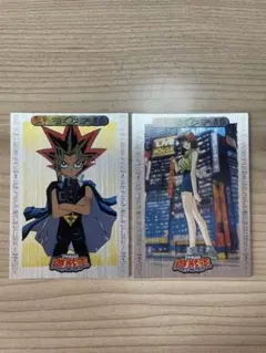遊戯王カード　東映版　アマダ　闇遊戯　真崎杏子キラカード2枚セット