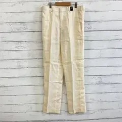 メンズ リネン スラックス 生成り 麻100％ 涼感 夏用 通気性 体型カバー